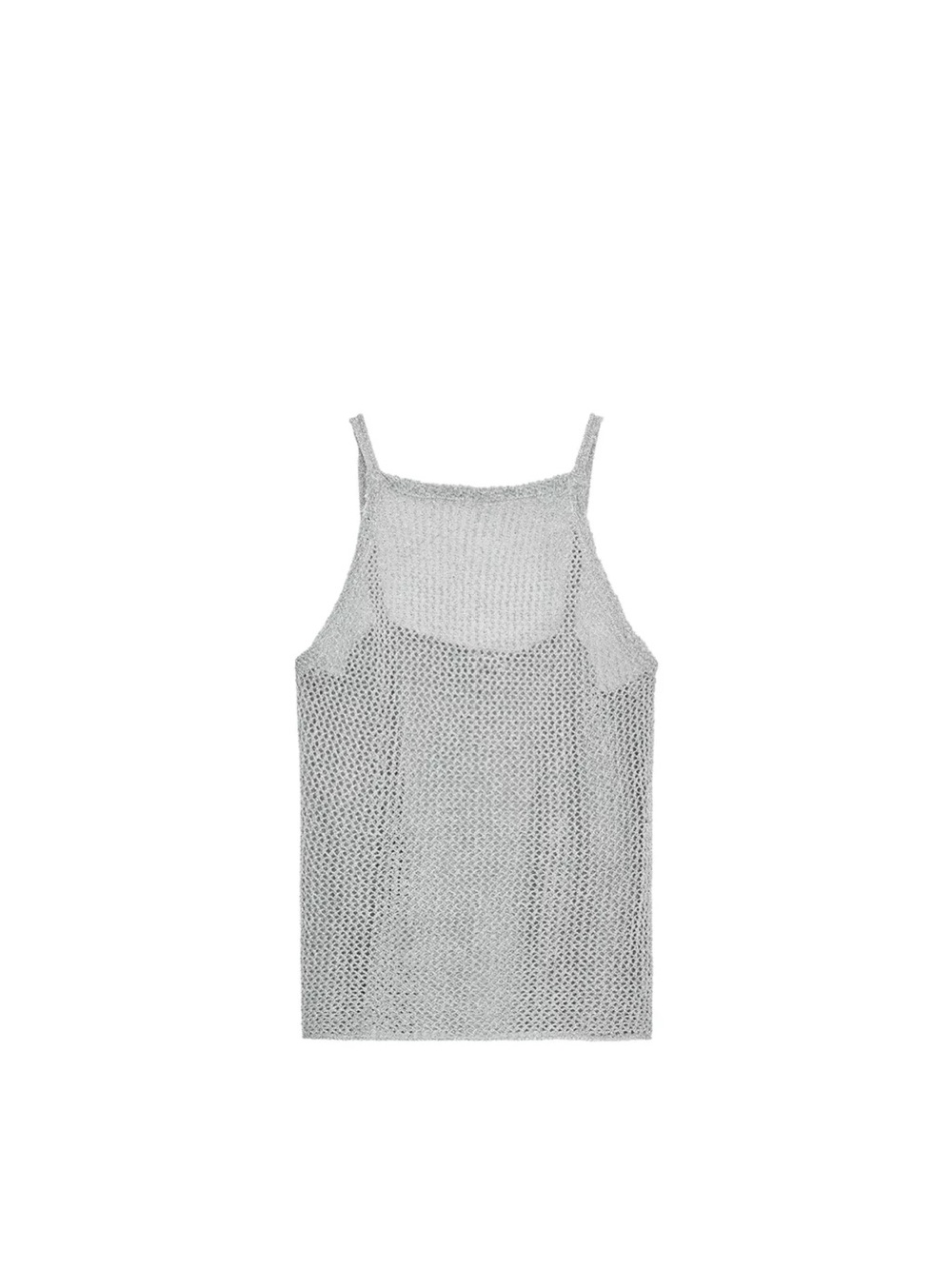 Zara Metallic Thread Crochet Tank Top